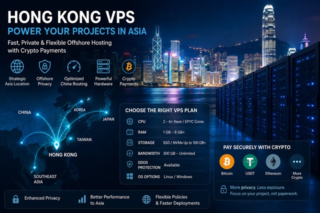 Hong Kong VPS with cryptocurrency